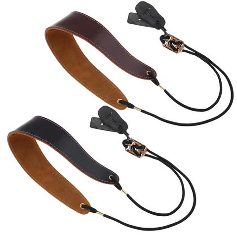 Saxophone Clarinet Neck Strap Adjustable Genuine Leather  Single Shoulder Strap Metal Buckle for Saxophone Clarinet ► Photo 1/6