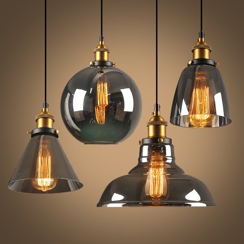 Nordic Vintage Pendant Lights Industrial Glass Hanglamp For Dining Room Bar Decor Retro Luminaire Suspension Kitchen Fixtures ► Photo 1/6