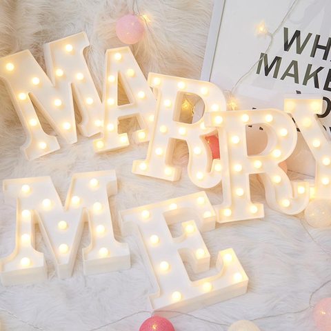 3D LED Night Lamp 26 Letter 0-9 Digital Marquee Sign Alphabet Light Wall Hanging Lamp Indoor Decor Wedding Party LED Night Light ► Photo 1/6