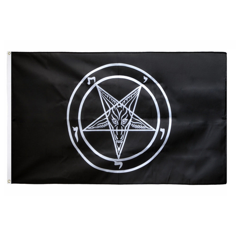 johnin 3x5 fts Roman Catholic Church knights Templar pentagram Baphomet flag of Satan ► Photo 1/6