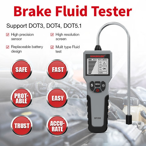 12V Auto Brake Fluid Tester Digital Car Brake Oil Tool BF100/BF200/DY23B Auto Oil tool DOT5.LED Indicator check Display tester ► Photo 1/6