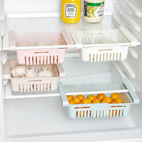 Creative Retractable Food Storage Basket Refrigerator Fresh-Keeping Drawer Storage Container Multifunctional Household Organizer ► Photo 1/6