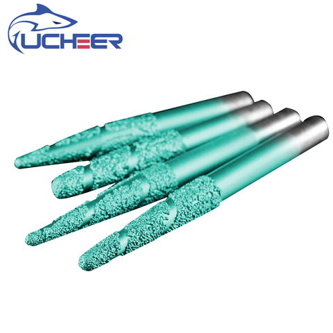 UCHEER 1pc tapered slotted Brazing stone engraving bit marble carving tools CNC router bits milling cutter for granite ► Photo 1/6