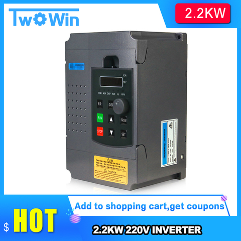 2.2KW 220V VFD Inverter 3KW 4KW 5.5KW 7.5KW Frequency Inverter Converter 1P input 3P Output 220V For CNC Spindle motor ► Photo 1/6