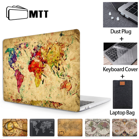 MTT Retro World Map Case For Macbook Air 11 13 Pro Retina 13 15 With Touch Bar Cover for Mac book 12 inch Pro 13.3 Laptop Bag ► Photo 1/1