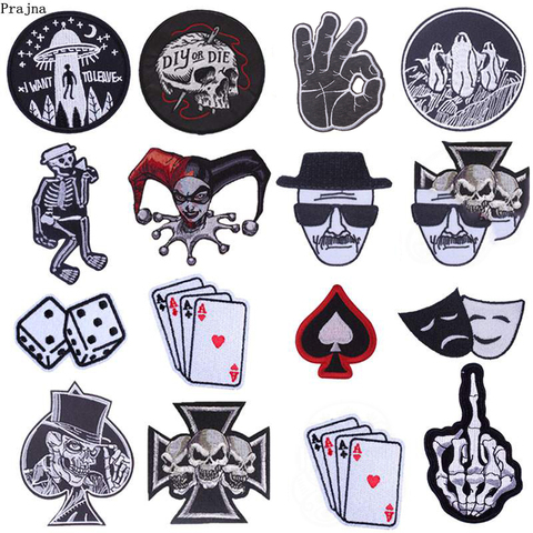 Prajna Cartoon Dice Heart Iron Patches For Clothing Mr Robot OOPS