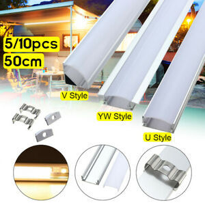 5/10/20Pcs U/V/YW Style Shaped 50cm Silver Aluminium LED Bar Light Channel Holder Cover DIY For LED Strip Light Bar Cabinet Lamp ► Photo 1/6