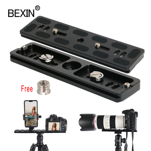 BEXIN long Camera tripod quick release plate quick shot clip bracket camera mount plate for dslr camera tripod with 1/4 screw ► Photo 1/6
