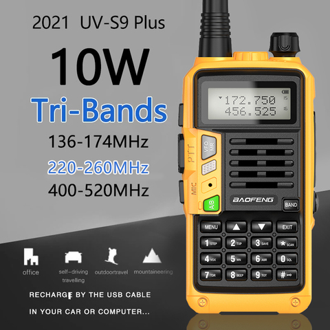 BaoFeng UV-S9 Tri-Band Radio 8W High Power 136-174Mhz/220-260Mhz/400-520Mhz Walkie Talkie Amateur Handheld Ham Two Way Radios ► Photo 1/6