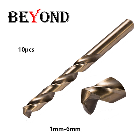 BEYOND 10pcs Metal Cylindrical Shank Drills DIN 338 HSS-G Co5 1mm 3mm 6mm Precision High Quality CNC Tools Twist Drill Bit ► Photo 1/3