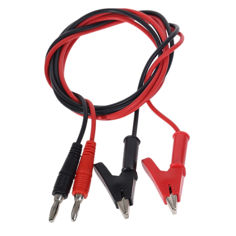Alligator Clip Test Leads To Banana Plug Probe Cable Battery Clamps 1M 