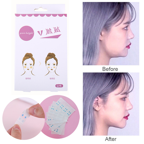 40pcs/box Lift Face Sticker Waterproof Beauty Makeup Invisible V Shape Thin Face Lift Tools Tighten Chin Slimming Face Tapes ► Photo 1/6