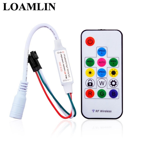 14-Key RF Remote Control 14-Key RGB Wireless Remote Control Mini RF LED Controller DC 5V-24V WS2812 WS2811 ► Photo 1/5