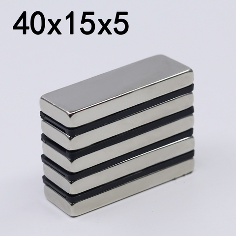 1/2/5/10Pcs 40x15x5 Neodymium Magnet 40mm x 15mm x5mm N35 NdFeB Block Super Powerful Strong Permanent Magnetic imanes ► Photo 1/6