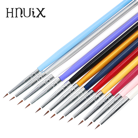 12 Pieces / Set Colorful Nail Art Liner Thin Painting Brush Design Acrylic Pointing Pen Fine Tips Drawing Lines Flower Tool Mani ► Photo 1/6