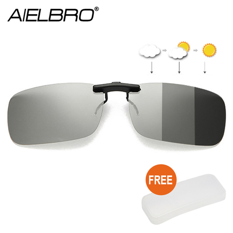 AIELBRO Cycling Driving Clip on Sun Glasses for Men Photochromic Glasses Night Vision Sunglasses Polarized Clip on Sunglasses ► Photo 1/6