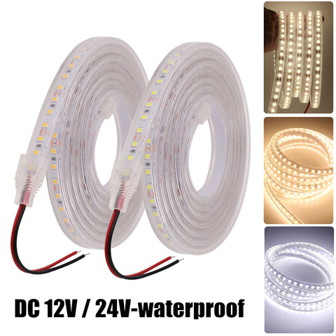 2835 LED Strip DC 12V 120LEDs/m IP67 Waterproof DC 24V Flexible Tape LED Light Lamp Natural White 4000K /Warm White ► Photo 1/6