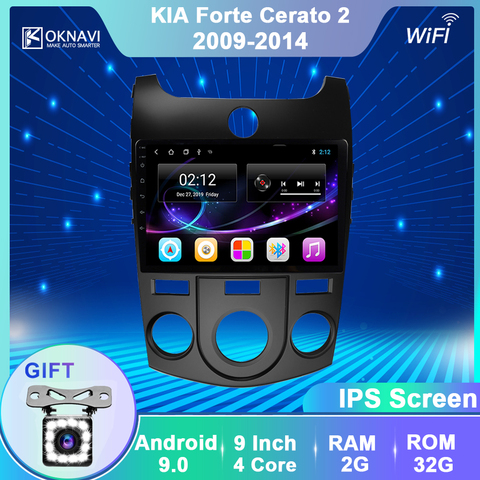 OKNAVI Android 9.0 IPS 2.5D Screen For KIA Forte Cerato 2008-2014 Multimedia Stereo Car Player GPS Navigation 2 Din Radio No DVD ► Photo 1/6