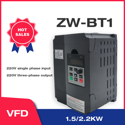 VFD Inverter VFD 1.5KW/2.2KW 220V IN and 220V 3P OUT  Variable Frequency Inverter Drive Inverter ZW-BT1 free-shipping ► Photo 1/4