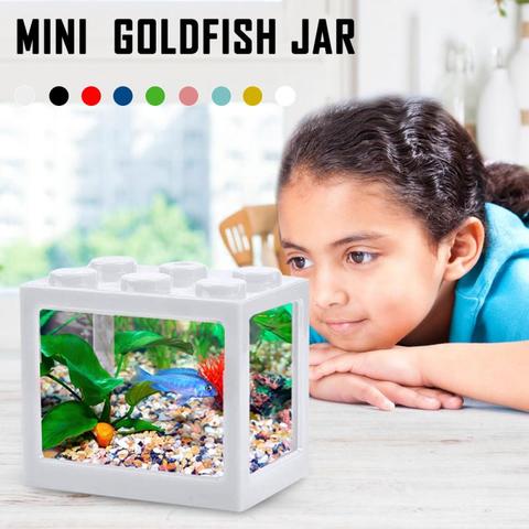 Portable  Stackable Building Blocks Ecological  Betta Fish Fighting Cylinder Rumble Fish Cylinder Mini Aquarium Building Block ► Photo 1/6