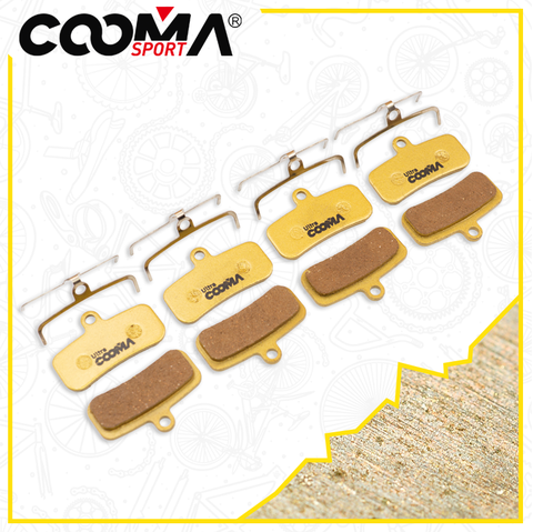 Bicycle Disc Brake Pads for SHIMANO M8120/M8020/M640/M800/M810/M820/MT520/MT420, Zee, Saint Disc Brake, 4 Pairs, Gold Full Metal ► Photo 1/6