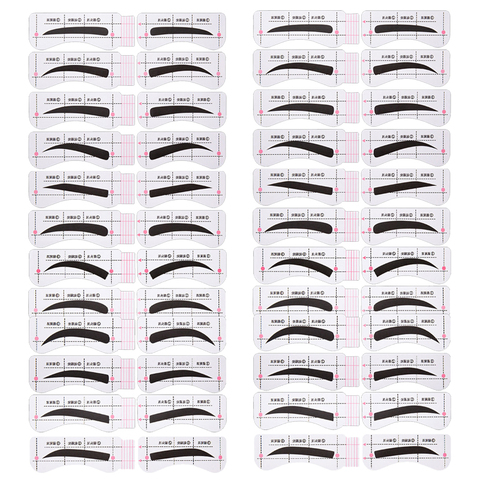 24Pairs/Set Reusable Quick Eyebrow Stickers Card Kit Template Eyebrow Stencil DIY Drawing Guide Tattoos Makeup Tools Adjustable ► Photo 1/5
