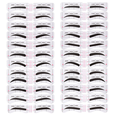 24Pairs/Set Reusable Quick Eyebrow Stickers Card Kit Template Eyebrow Stencil DIY Drawing Guide Tattoos Makeup Tools Adjustable ► Photo 1/5