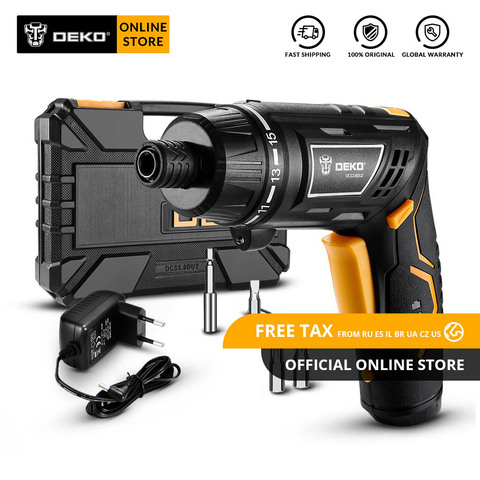 DEKO DCS3.6DU2 Cordless Electric Screwdriver with Twistable Handle Household DIY Rechargeable Battery Screwdriver with LED Torch ► Photo 1/6