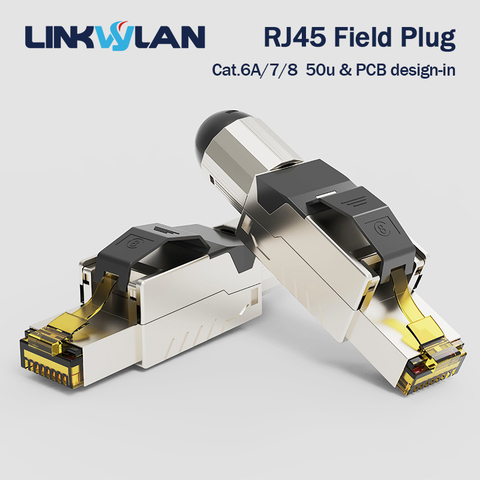 Industrial Grade Cat6A Cat7 Cat8 Toolless Field Termination Plug Shielded RJ45 Fast Installation Connector No Need Crimping Tool ► Photo 1/6