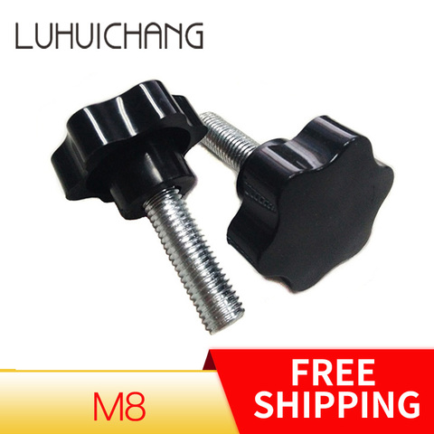 2pcs M8 Thread Star Shaped Clamping Nuts Knob For Industry Equipment Bakelite Plastic Head Handle Screw Head diameter 48# ► Photo 1/5