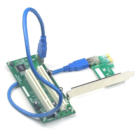 Desktop PCI Express PCI-e to Dual PCI Adapter Card PCIE PCI Slot Expansion Riser Card USB 3.0 Add on Cards Converter ► Photo 1/6