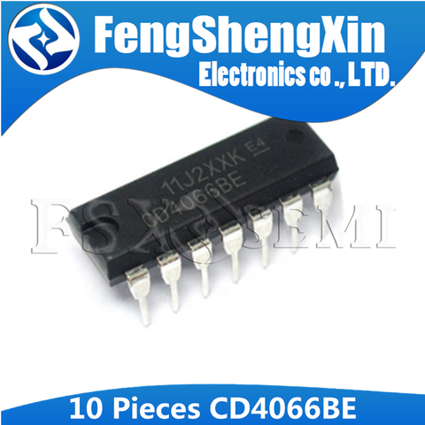 10pcs/lot CD4066 CD4066BE DIP-14 CMOS QUAD BILATERAL SWITCH IC ► Photo 1/1