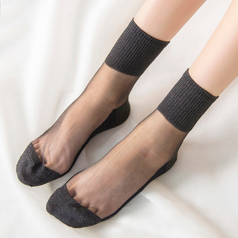 Women Sport Socks Yoga Thin Crystal Transparent Silk Yoga Pilates Socks Ankle Sox Sexy Design Sport Yoga Socks ► Photo 1/6