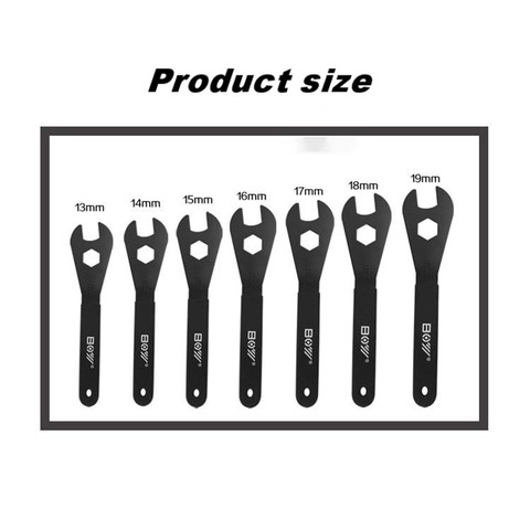 Carbon Steel Bicycle Spanner Wrench Spindle Axle Bicycle Bike Repair Tool Fit for 13mm 14mm 15mm 16mm 17mm 18mm 19mm Cone ► Photo 1/6