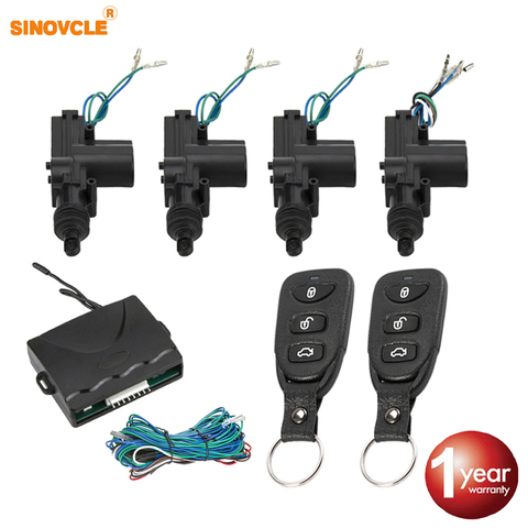 Car Lock Door Remote Control Keyless Entry System Locking Kit with 4 Door Lock Actuator Universal 12V ► Photo 1/6