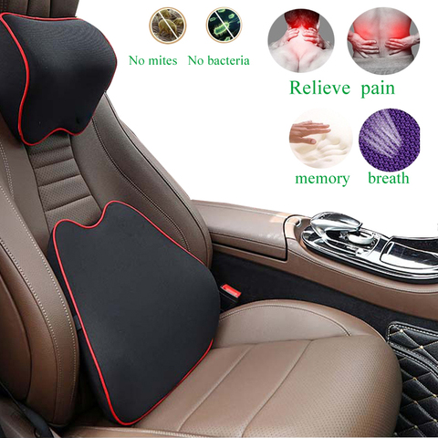 Car Seat Back Support Lumbar Cushion Memory Foam Alleviate Low Back Pain Car  Waist Rest Pillow for Travel Office Car Accessories - AliExpress