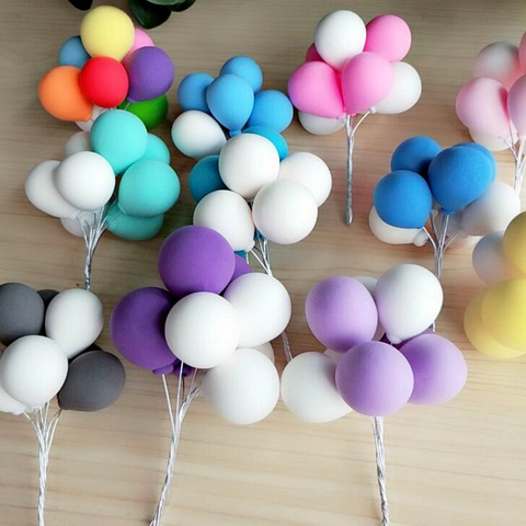 8pcs/Set Wedding Decoration Colorful Balloon Cake Topper Baby Shower Birthday Ball Cake Topper Flags Cake Dessert Decor ► Photo 1/6