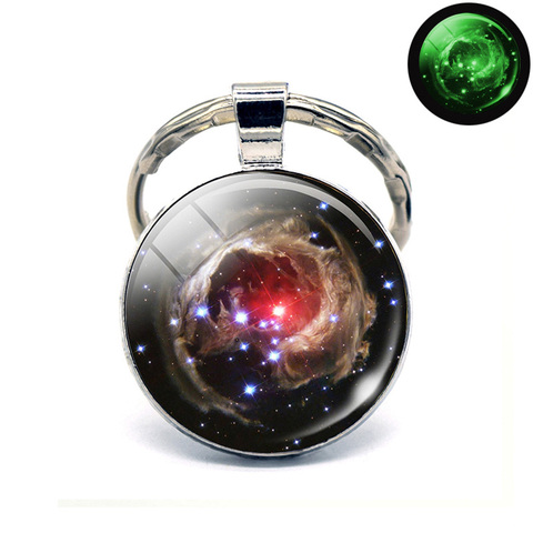 Glow In The Dark Galaxy Nebula Planet Key Chain Key Rings Holder Luminous Star Metal Keychain Men Car Key Holder gifts ► Photo 1/6