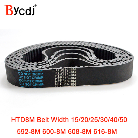 HTD 8M synchronous belt C=592/600/608/616 width 15/20/25/30/40mm Teeth 74 75 76 77 HTD8M Timing Belt 600-8M 616-8M ► Photo 1/6