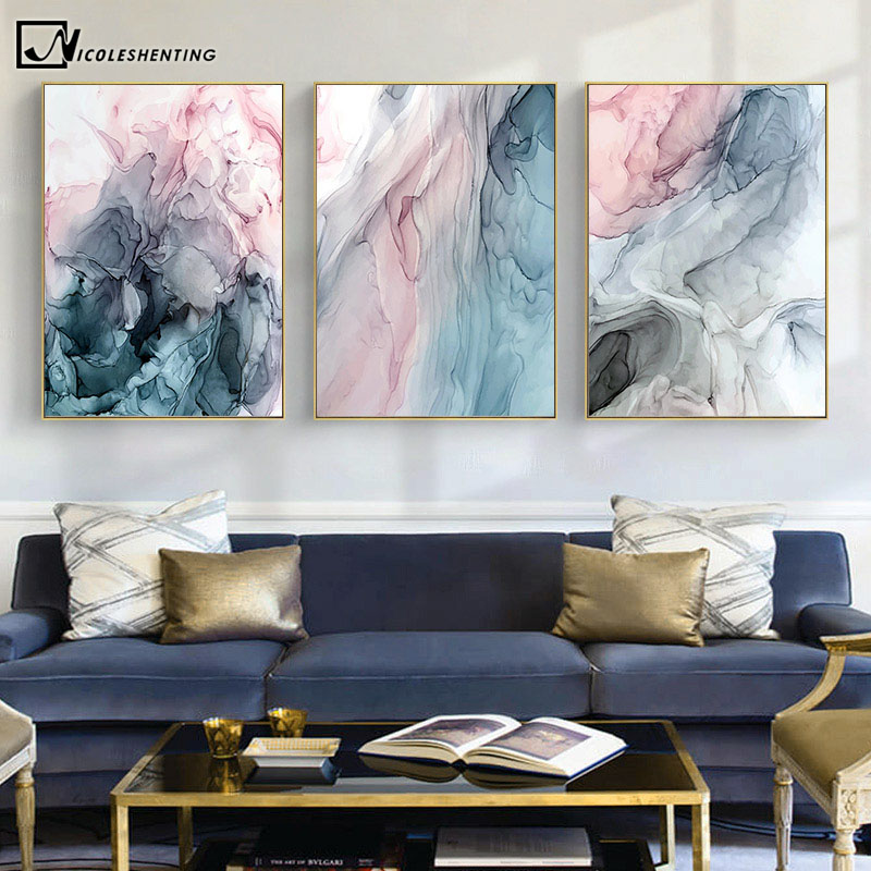 Marble Texture Canvas Poster Abstract Nordic Wall Art Print Modern Home Decor 