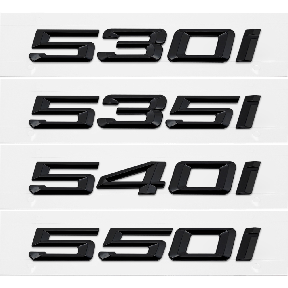 GLOSS BLACK 550i Trunk Emblem Badge Letters For BMW 5-Series Model