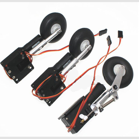 3PC Metal Landing Gear CNC Aluminium Alloy Electric Damping   With 45MM Wheel Shaft Undercarriage For RC FPV Airplane ► Photo 1/6