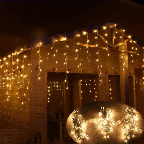 Outdoor Street Garland 5/8/12M Waterproof Connecter Icicle Lights Decors for Yard Eaves Roof Corridor Porch Gazebo UK EU Plug in ► Photo 1/6