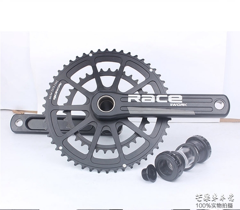 10/11 speed 170mm 50/34T BSA bb86 BB R3 Compact for road bike bicycle Crank set Ultralight crankset black 790g ► Photo 1/6