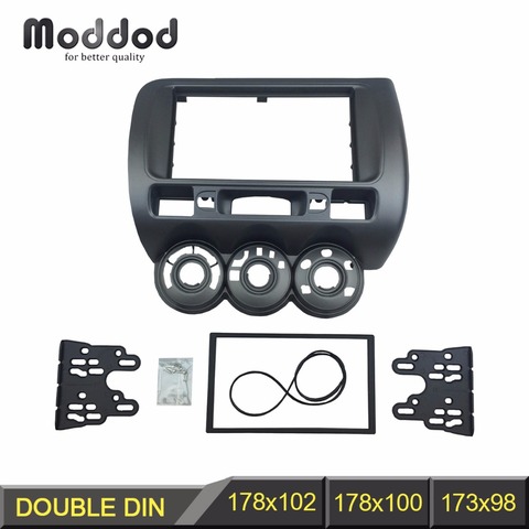 Double Din Radio Fascia for Honda Fit Jazz 2002-2008 City Stereo Panel DVD Installation Trim Kit Face Frame CD Plate ► Photo 1/5