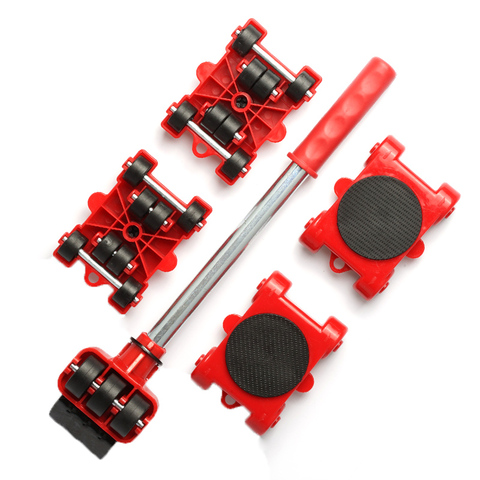 Dropshipping Furniture Mover Set Furniture Mover Tool Transport Lifter Heavy Stuffs Moving Wheel Roller Bar Hand Tools 5 Pcs Set ► Photo 1/6