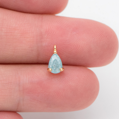 10pcs Blue CZ Paved Teardrop Charms 8.5x5mm, 18K Gold Plated Brass, Mini Water Drop Pendants (GB-812-6) ► Photo 1/5