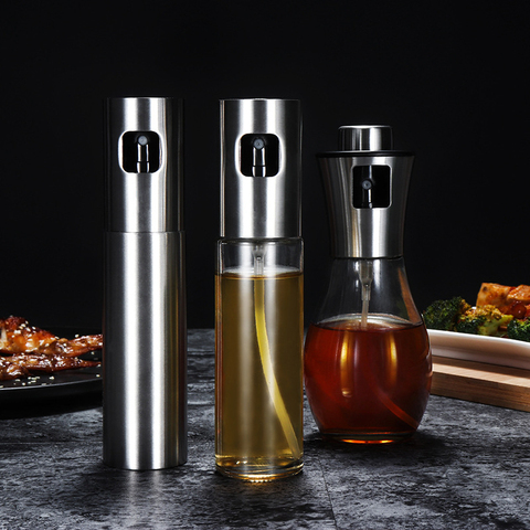LMETJMA Olive Oil Sprayer Dispenser with Funnel Refillable Glass Vinegar Oil Spray Dispenser For BBQ Grilling Cooking KC0296 ► Photo 1/6
