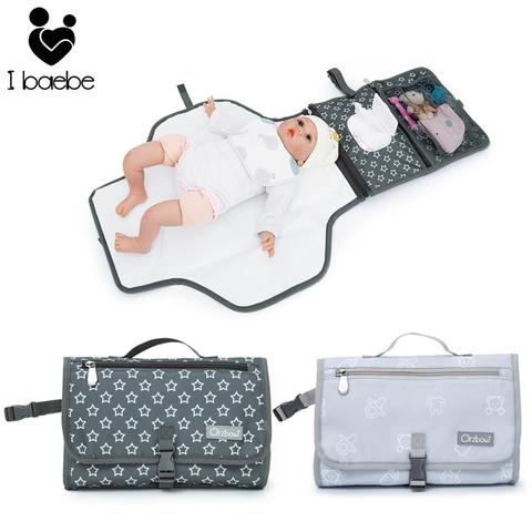 Portable Baby Changing Mat Infant Multifunction Diaper Changing Pad Newborn 2 IN 1 Waterproof Changing Pad Cover Storage Bag ► Photo 1/6