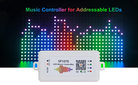 WIFI Bluetooth SP107E Pixel IC SPI Music LED Controller by Phone APP For WS2812 SK6812 SK9822 RGBW APA102 LPD8806 Strip DC5-24V ► Photo 1/6